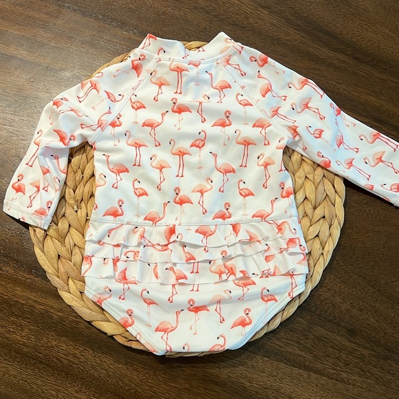 Janie and Jack flamingo swimsuit - Picture 3 of 4